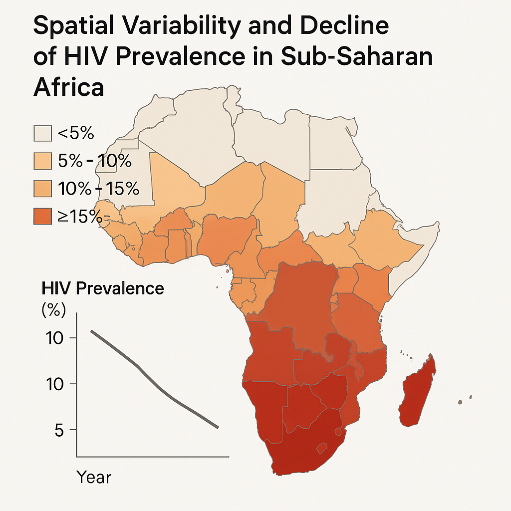 Spatial variability in HIV prevalence declines in several countries in sub-Saharan Africa